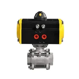 Pneumatic Ball Control Valve, DN25, PN16, SS 304, Flanged